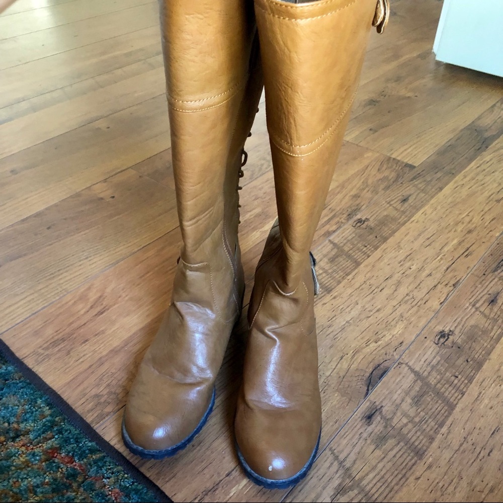 *Sold in bundle trade*  Camel Colored Tall Boots 8 - Picture 5 of 5